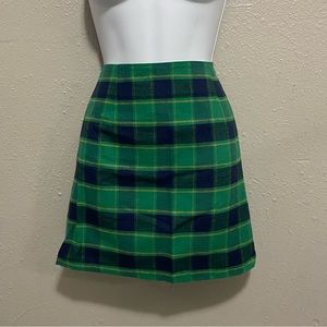 Green plaid skirt